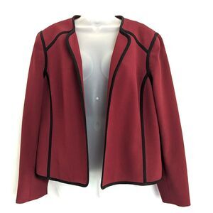 Evan Picone Black Label Size 18 Blazer Jacket Cranberry Red Lined Career Holiday